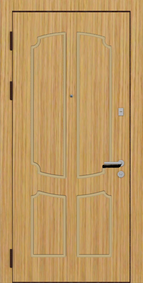 Металлическая входная дверь с отделкой шпон E7 дуб 